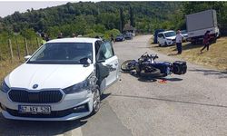 Motosikletli asayiş timi otomobile çarptı