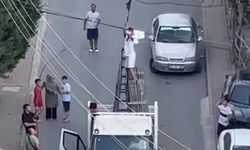 Tele takılarak mahsur kalan güvercini böyle kurtardılar
