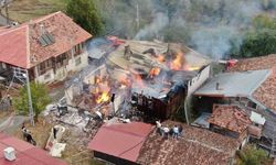 İki katlı konak alevlere teslim oldu