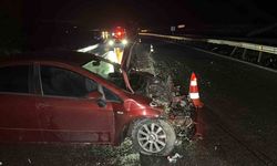 Otomobil bariyerlere çarptı: 1 yaralı