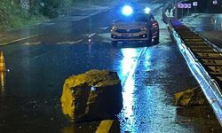 Zonguldak’ta heyelan: Karayolu ulaşıma kapandı