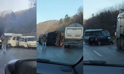 Zonguldak-Ankara yolunda buzlanma nedeniyle üç ayrı kaza: 10 yaralı