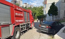 Alev topuna dönen piknik tüpü korkuttu