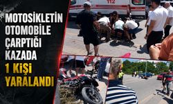 Motosikletin otomobile çarptığı kazada 1 kişi yaralandı
