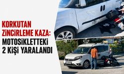 Korkutan zincirleme kaza: Motosikletteki 2 kişi yaralandı