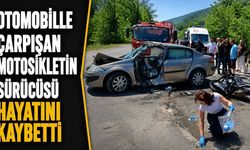 Otomobille çarpışan motosikletin sürücüsü hayatını kaybetti