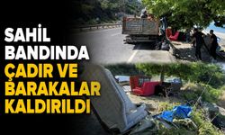 Sahil bandında çadır ve barakalar kaldırıldı
