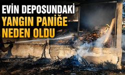 Evin deposundaki yangın paniğe neden oldu
