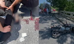 Zonguldak'ta TIR'ı sollayan motosiklet sürücüsünün parmağı koptu