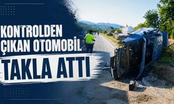 Kontrolden çıkan otomobil takla attı: Yaralılar var