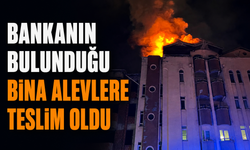 Bankanın bulunduğu bina alevlere teslim oldu