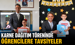 Karne dağıtım töreninde öğrencilere tavsiyeler