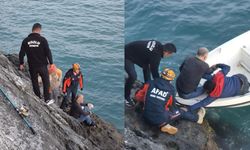 Zonguldak'ta kayalıklardan düşen balıkçı ölümden döndü