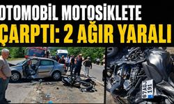 Otomobil motosiklete çarptı: 2 ağır yaralı