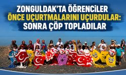Zonguldak'ta öğrenciler önce uçurtmalarını uçurdular: Sonra çöp topladılar