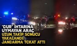 ‘Dur’ ihtarına uymayan araç uzun takip sonucu yakalandı: Jandarma tokat attı
