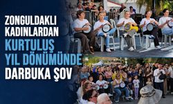 Zonguldaklı kadınlardan kurtuluş yıl dönümünde darbuka şov