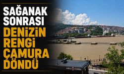 Sağanak sonrası denizin rengi çamura döndü