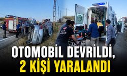 Otomobil devrildi, 2 kişi yaralandı