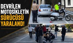 Devrilen motosikletin sürücüsü yaralandı