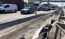 Kontrolden çıkan tır bariyerleri aşarak karşı şeride geçti: 1 yaralı