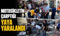 Motosikletin çarptığı yaya yaralandı