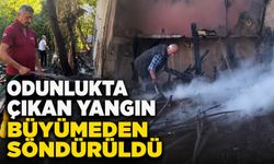Odunlukta çıkan yangın büyümeden söndürüldü