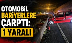 Otomobil bariyerlere çarptı: 1 yaralı