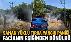 Saman yüklü tırda yangın paniği: Facianın eşiğinden dönüldü
