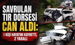 Kontrolden çıkan tırın dorsesi faciaya neden oldu: 1 ölü 2 yaralı