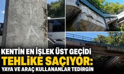 Kentin en işlek üst geçidi tehlike saçıyor: Yaya ve araç kullananlar tedirgin