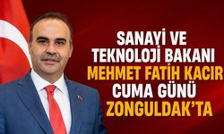 Sanayi ve Teknoloji Bakanı Mehmet Fatih Kacır cuma günü Zonguldak'ta