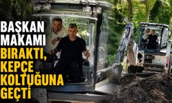 Başkan makamı bıraktı, kepçe koltuğuna geçti