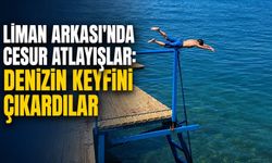 Liman Arkası'nda cesur atlayışlar: Denizin keyfini çıkardılar