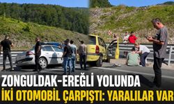 Zonguldak-Ereğli yolunda iki otomobil çarpıştı: Yaralılar var
