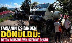 Facianın eşiğinden dönüldü: Beton mikseri evin üzerine düştü