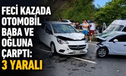 Feci kazada otomobil baba ve oğluna çarptı: 3 yaralı
