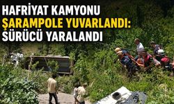 Hafriyat kamyonu şarampole yuvarlandı: Sürücü yaralandı