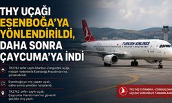 THY uçağı ilk olarak Esenboğa’ya yönlendirildi, daha sonra Çaycuma’ya indi