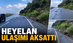 Heyelan ulaşımı aksattı