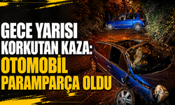 Gece yarısı korkutan kaza: Otomobil paramparça oldu