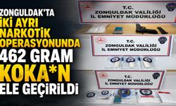 Zonguldak’ta iki ayrı narkotik operasyonunda 462 gram kokain ele geçirildi