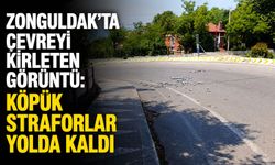 Zonguldak’ta çevreyi kirleten görüntü: Köpük straforlar yolda kaldı