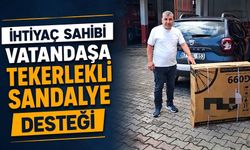 İhtiyaç sahibi vatandaşa tekerlekli sandalye desteği