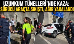 Uzunkum Tünelleri'nde kaza: Sürücü araçta sıkıştı, ağır yaralandı