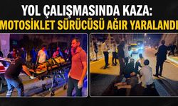 Yol çalışmasında kaza: Motosiklet sürücüsü ağır yaralandı