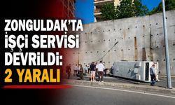 Zonguldak’ta işçi servisi devrildi: 2 yaralı