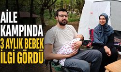 Aile kampında 3 aylık bebek ilgi gördü