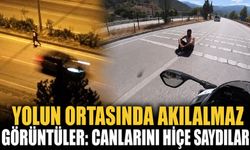 Yolun ortasında akılalmaz görüntüler: Canlarını hiçe saydılar