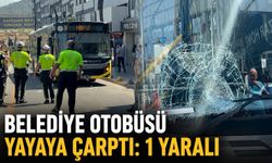 Belediye otobüsü yayaya çarptı: 1 yaralı